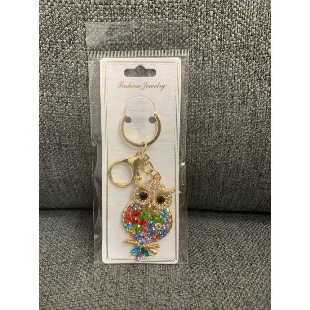 Multicolored Owl Keychain